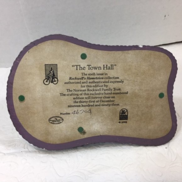 Norman Rockwell's Main Street Art Landmark Sculptures The Town Hall #82286 VTG - Picture 10 of 12